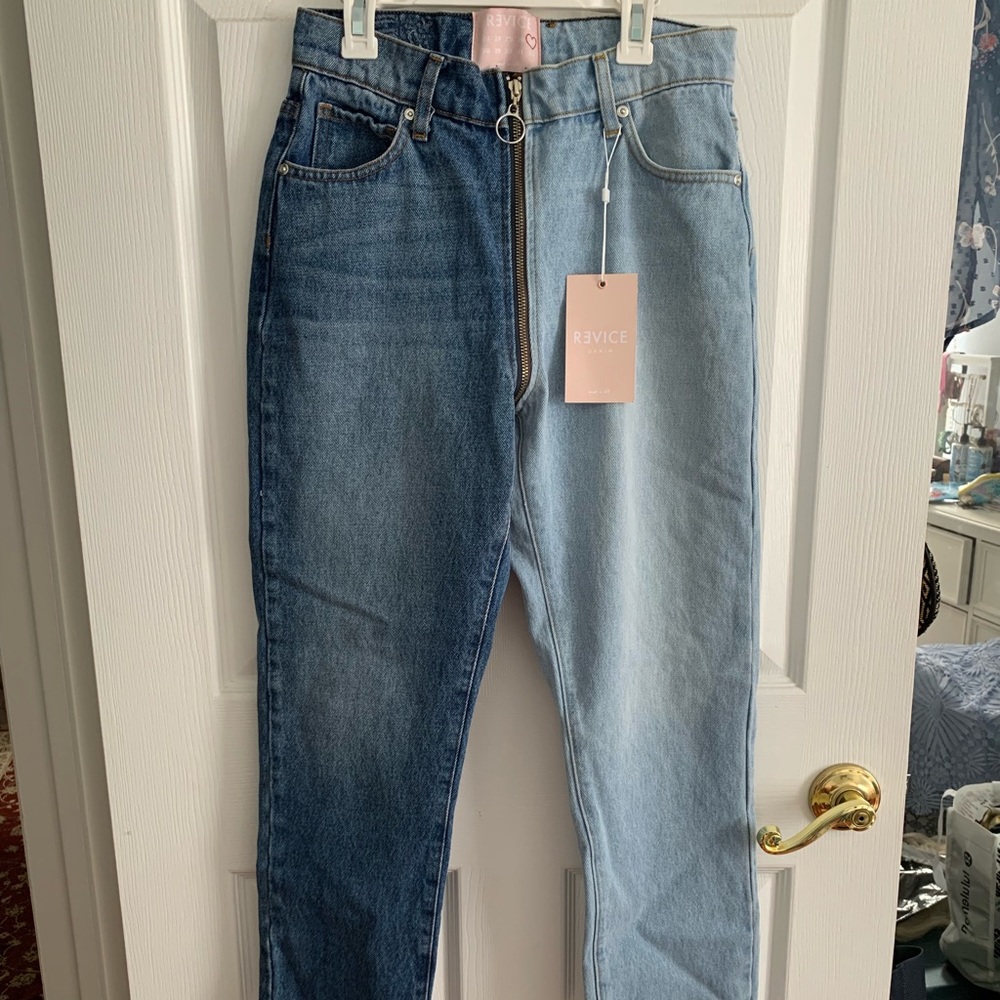 Revice boyfriend zip up jeans